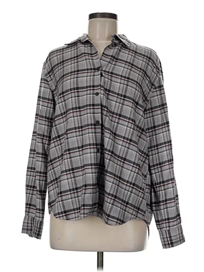Pre-owned Uniqlo Long Sleeve Button Down Shirt In Gray