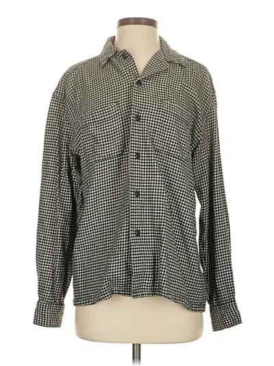 Pre-owned Uniqlo Long Sleeve Button Down Shirt In Gray