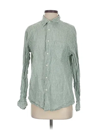 Pre-owned Uniqlo Long Sleeve Button Down Shirt In Green