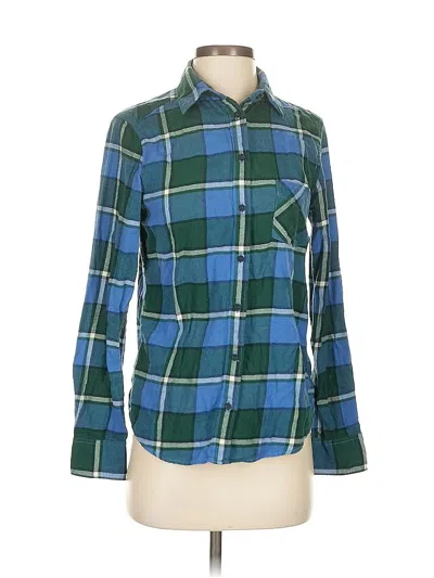 Pre-owned Uniqlo Long Sleeve Button Down Shirt In Green