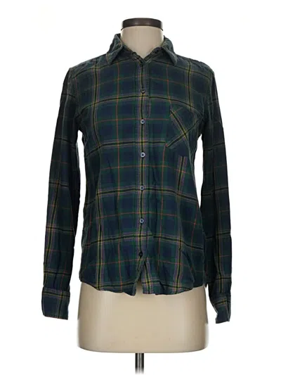 Pre-owned Uniqlo Long Sleeve Button Down Shirt In Green