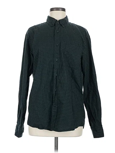 Pre-owned Uniqlo Long Sleeve Button Down Shirt In Green