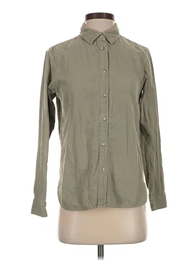 Pre-owned Uniqlo Long Sleeve Button Down Shirt In Green