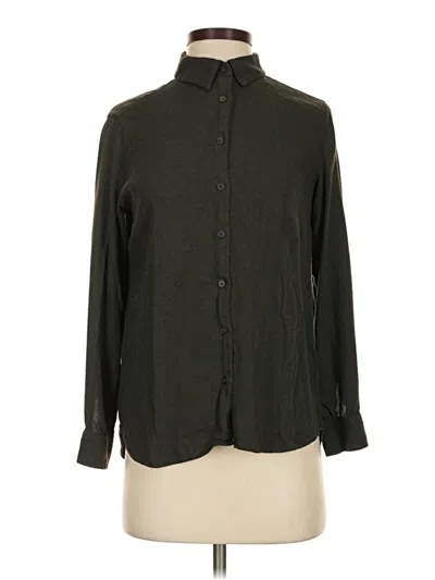 Pre-owned Uniqlo Long Sleeve Button Down Shirt In Green