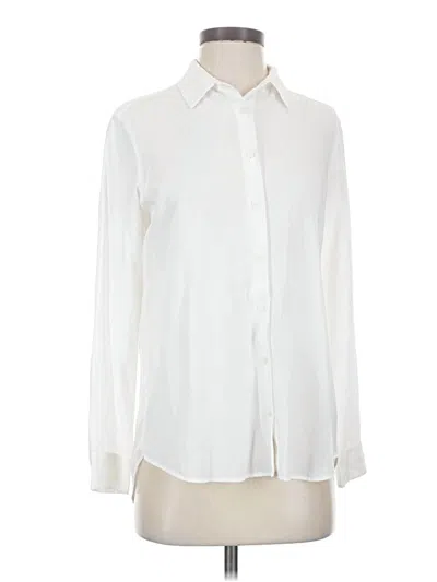 Pre-owned Uniqlo Long Sleeve Button Down Shirt In Ivory