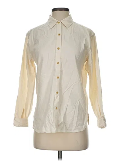 Pre-owned Uniqlo Long Sleeve Button Down Shirt In Ivory