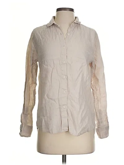 Pre-owned Uniqlo Long Sleeve Button Down Shirt In Ivory