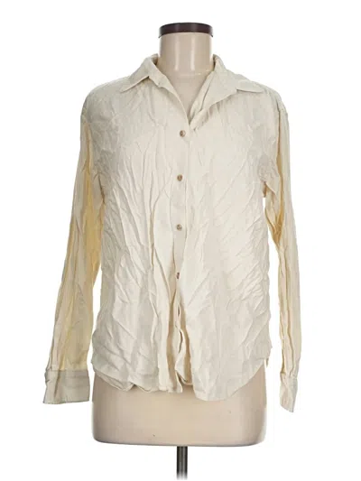 Pre-owned Uniqlo Long Sleeve Button Down Shirt In Ivory