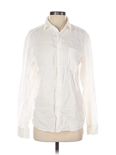 Pre-owned Uniqlo Long Sleeve Button Down Shirt In Ivory