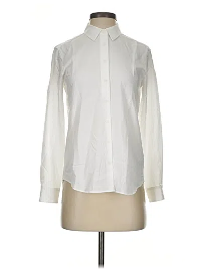 Pre-owned Uniqlo Long Sleeve Button Down Shirt In Ivory