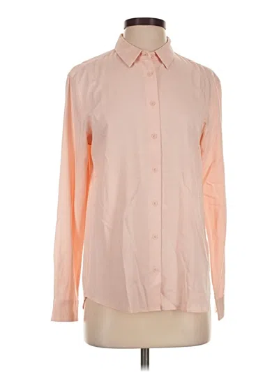 Pre-owned Uniqlo Long Sleeve Button Down Shirt In Orange