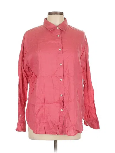 Pre-owned Uniqlo Long Sleeve Button Down Shirt In Pink