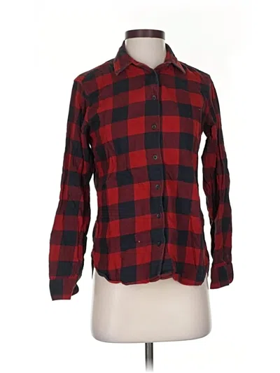 Pre-owned Uniqlo Long Sleeve Button Down Shirt In Red