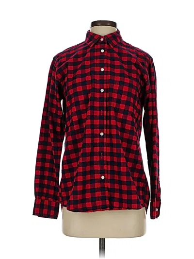 Pre-owned Uniqlo Long Sleeve Button Down Shirt In Red