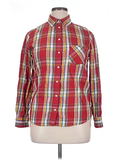 Pre-owned Uniqlo Long Sleeve Button Down Shirt In Red