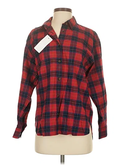 Uniqlo Long Sleeve Button Down Shirt In Red