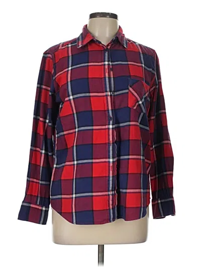 Pre-owned Uniqlo Long Sleeve Button Down Shirt In Red