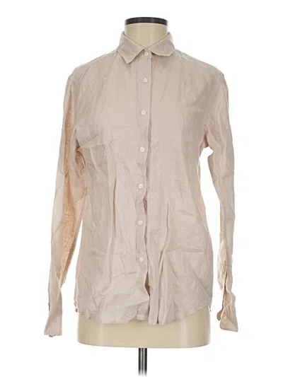 Pre-owned Uniqlo Long Sleeve Button Down Shirt In Tan