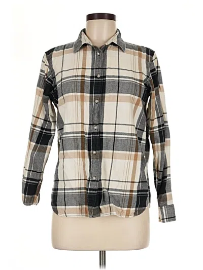 Pre-owned Uniqlo Long Sleeve Button Down Shirt In Tan
