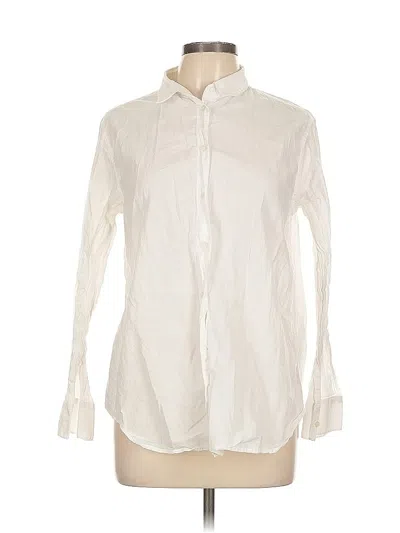 Pre-owned Uniqlo Long Sleeve Button Down Shirt In White