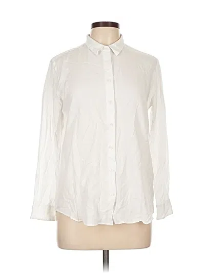 Pre-owned Uniqlo Long Sleeve Button Down Shirt In White