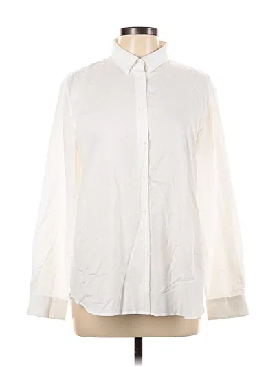 Pre-owned Uniqlo Long Sleeve Button Down Shirt In White