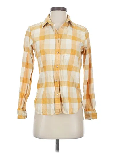 Pre-owned Uniqlo Long Sleeve Button Down Shirt In Yellow