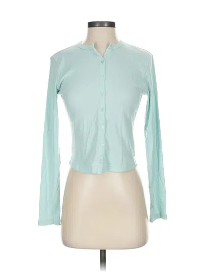 Pre-owned Uniqlo Long Sleeve Polo Shirt In Blue