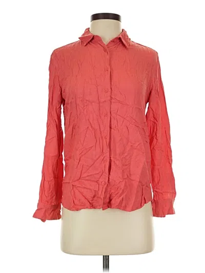 Pre-owned Uniqlo Long Sleeve Polo Shirt In Red