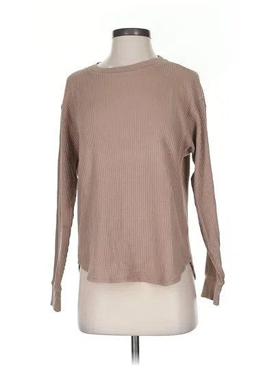 Pre-owned Uniqlo Long Sleeve T-shirt In Brown