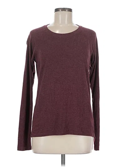 Pre-owned Uniqlo Long Sleeve T-shirt In Burgundy