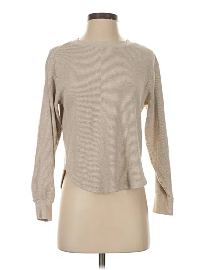 Pre-owned Uniqlo Long Sleeve T-shirt In Tan