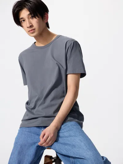 Uniqlo Airism Cotton T-shirt 'grey' In Gray