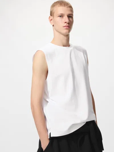 Uniqlo Men's Airism Cotton T-shirt Sleeveless White 3xl  Us