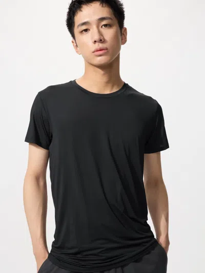 Uniqlo Men's Airism T-shirt With Moisture-wicking Black 2xl  Us