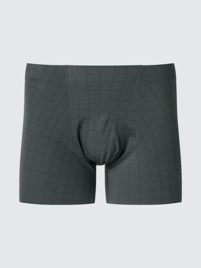 Uniqlo Men's Airism Ultra Seamless Boxer Briefs Print, Black, Small In Green