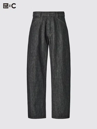Uniqlo Men's Barrel Jeans, Black, 38 Inch In Gray
