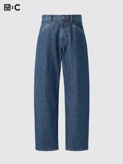 Uniqlo Men's Barrel Jeans Indigo, Blue, 40 Inch