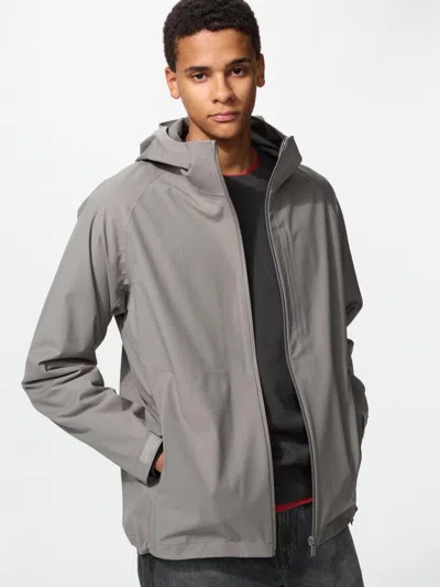 Uniqlo Men's Blocktech Parka With Water-repellent, Khaki, 3xl In Brown