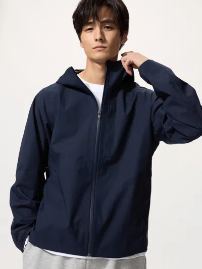 Uniqlo Men's Blocktech Parka With Water-repellent Navy 3xl  Us In Blue