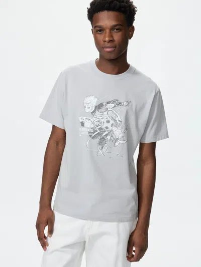Uniqlo Men's Blue Lock Ut Graphic T-shirt, Gray, Xl