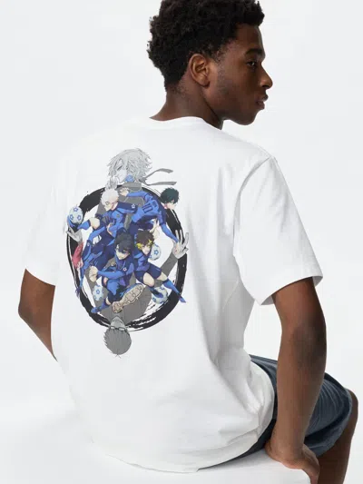Uniqlo Men's Blue Lock Ut Graphic T-shirt, White, 3xl In Multi