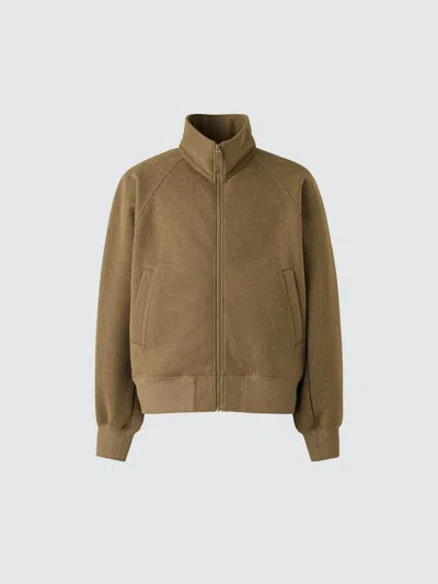 Uniqlo Men's Brushed Full-zip Blouson Jacket, Brown, 2xs