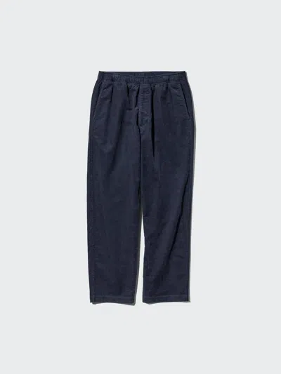 Uniqlo Men's Corduroy Easy Ankle Pants, Navy, Xs In Multi