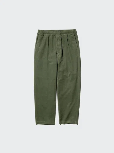 Uniqlo Men's Corduroy Easy Ankle Pants, Olive, Xs In Green