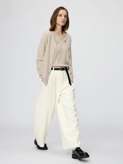 Uniqlo Men's Corduroy Volume Pants, Off White, 2xs In Neutral
