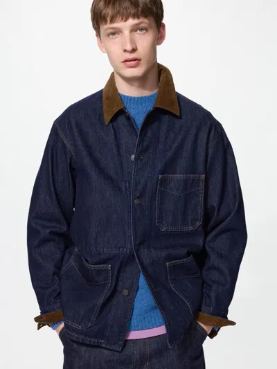 Uniqlo Men's Coverall Denim, Blue, 3xl