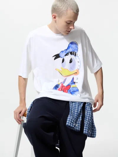 Uniqlo Men's Disney Art Ut Graphic T-shirt Donald Duck White Xl  Us