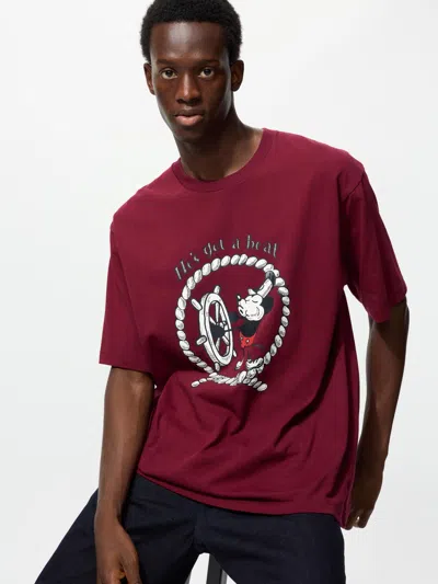 Uniqlo Men's Disney Art Ut Graphic T-shirt Steamboat Willie Red 2xs  Us