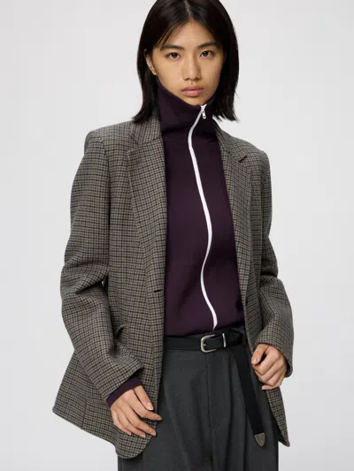 Uniqlo Men's Double Face Tailored Jacket Check, Brown, 2xs